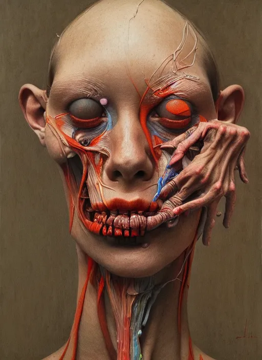 Image similar to there is ugliness in beauty, but there is also beauty in ugliness detailed painting inspired by beksinski and alex gray, accurate anatomy by jenny saville, edward hopper trending on artstation. 8 k