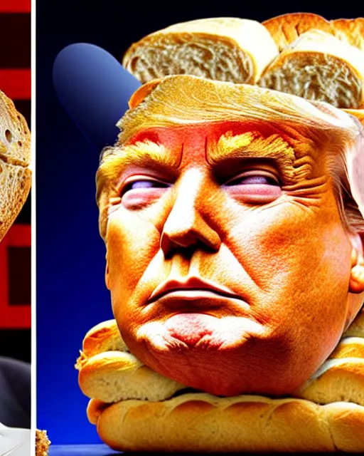 Image similar to donald trump made out of bread