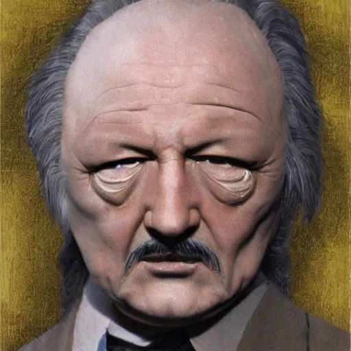 Prompt: martin heidegger became bloody ugly degenerate, photo - realistic, color image, 2 k, highly detailed, occult art