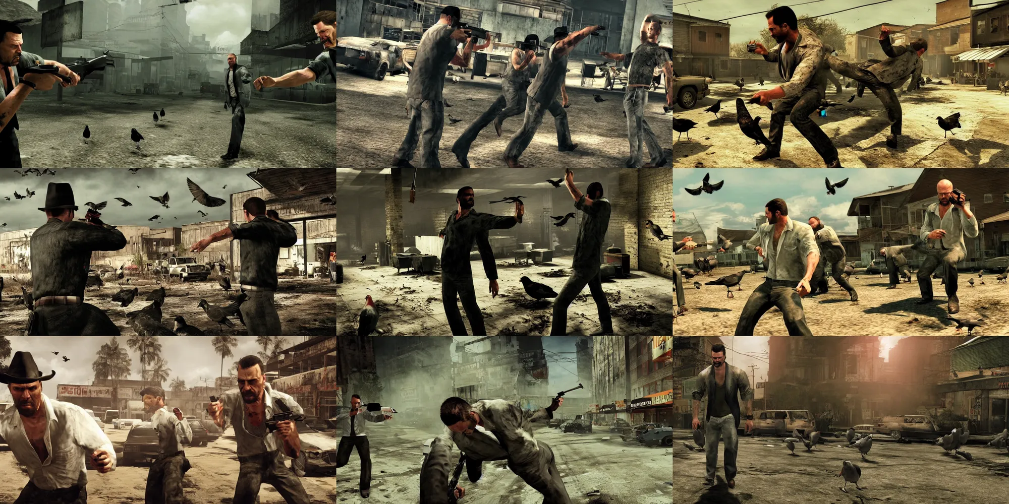 A promo screenshot from Max Payne 4: The Flight of Max, Stable Diffusion