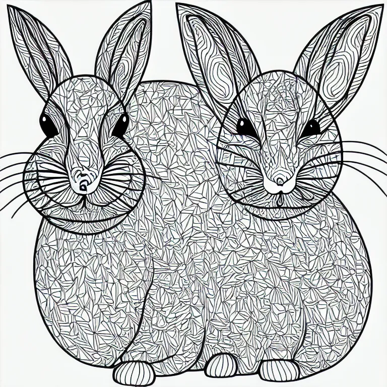 Image similar to beautiful rabbit, ornamental, fractal, line art, vector, outline, simplified, colouring page