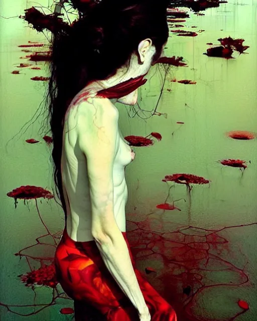 Image similar to stop trying to make sense of insanity. this is a place where dead people breathe. in the style of adrian ghenie, esao andrews, jenny saville, edward hopper, surrealism, dark art by james jean, takato yamamoto