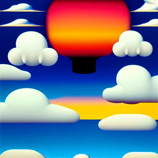 Prompt: clouds gradient background by shusei nagaoka, kaws, david rudnick, airbrush on canvas, pastell colours, cell shaded, 8 k