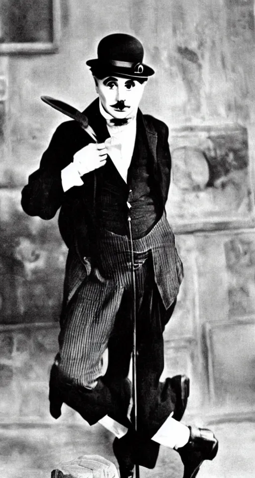 Prompt: charlie chaplin the chocolate champion