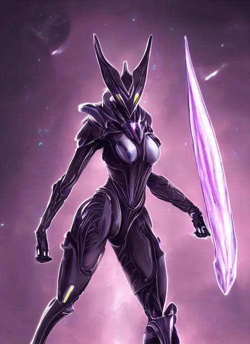 Image similar to cinematic front shot, galactic sized proportional stunning beautiful hot elegant female warframe goddess, detailed sleek cyborg female dragon head, metal ears, sleek purple eyes, sleek silver armor, smooth fuschia skin, in space, holding a planet, epic proportions, epic size, epic scale, furry art, dragon art, giantess art, warframe fanart, furaffinity, deviantart