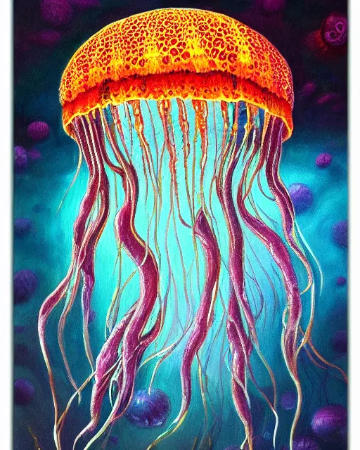 Prompt: photorealistic oil painting of floating jellyfish stinging putin vibrant colors, gothic, lovecraftian horror, high production value, intricate details, high resolution, hdr, high definition, masterpiece, realistic, ultrarealistic, highly detailed, hd, sharp focus, non blurry, sharp, smooth