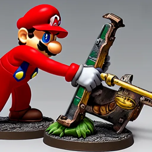 Image similar to mario as a warhammer 40k tabletop figurine t