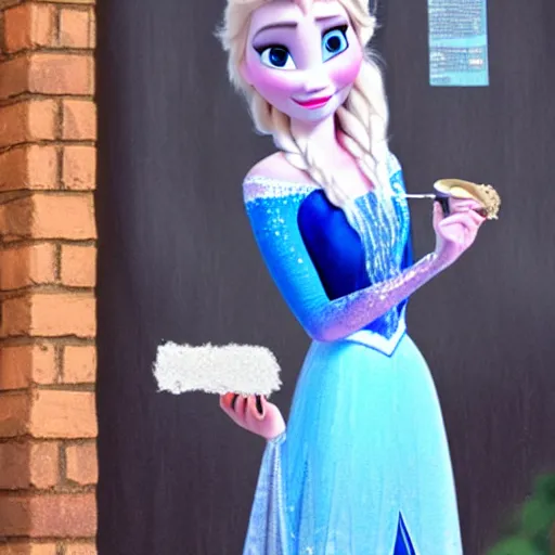 photo of elsa from frozen as a hipster smoking a Stable Diffusion