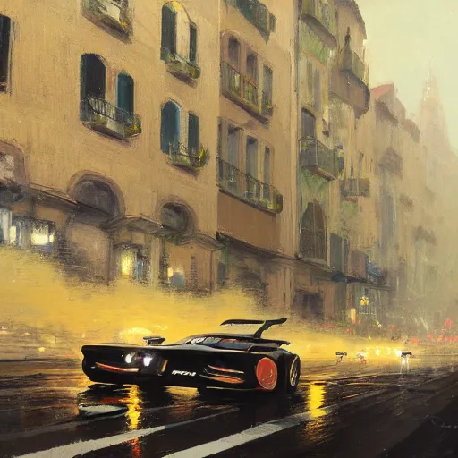 Image similar to a beautiful picture of a car race in the streets of monaco by greg rutkowski and theophile - alexandre steinlen trending on artstation