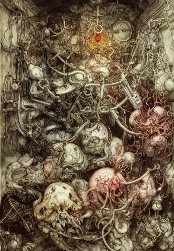 Prompt: pastel floral medical equipment, whirling, minimalist environment, by ryan stegman and hr giger and esao andrews and maria sibylla merian eugene delacroix, gustave dore, thomas moran, the thing, pop art