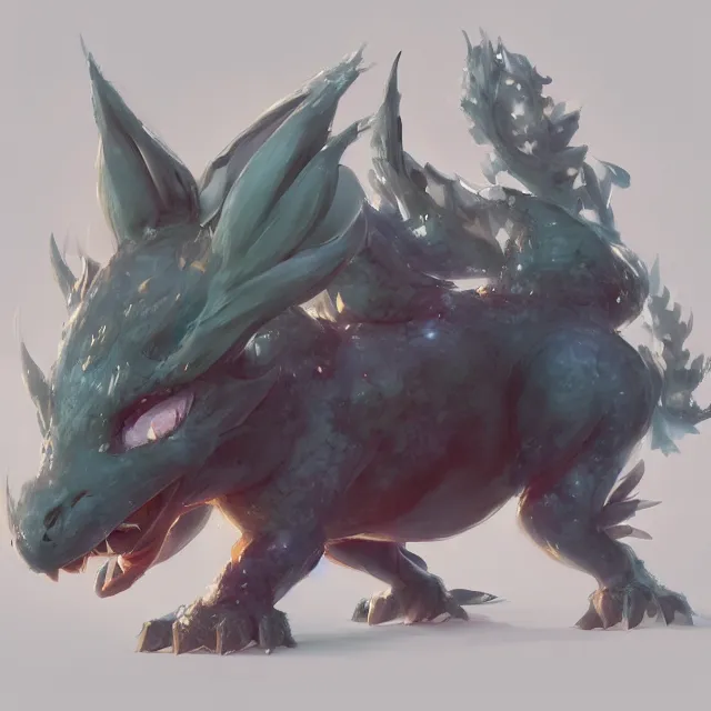 Image similar to a beautiful portrait of a cute pokemon dragon. character design by cory loftis, fenghua zhong, ryohei hase, ismail inceoglu and ruan jia. artstation, volumetric light, detailed, photorealistic, fantasy, rendered in octane