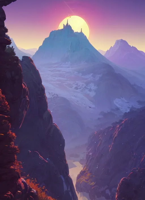 Image similar to highly detailed portrait mountain in gta v, stephen bliss, unreal engine, fantasy art by moebius greg rutkowski, loish, rhads, ferdinand knab, makoto shinkai and lois van baarle, ilya kuvshinov, rossdraws, tom bagshaw, global illumination, radiant light, detailed and intricate environment