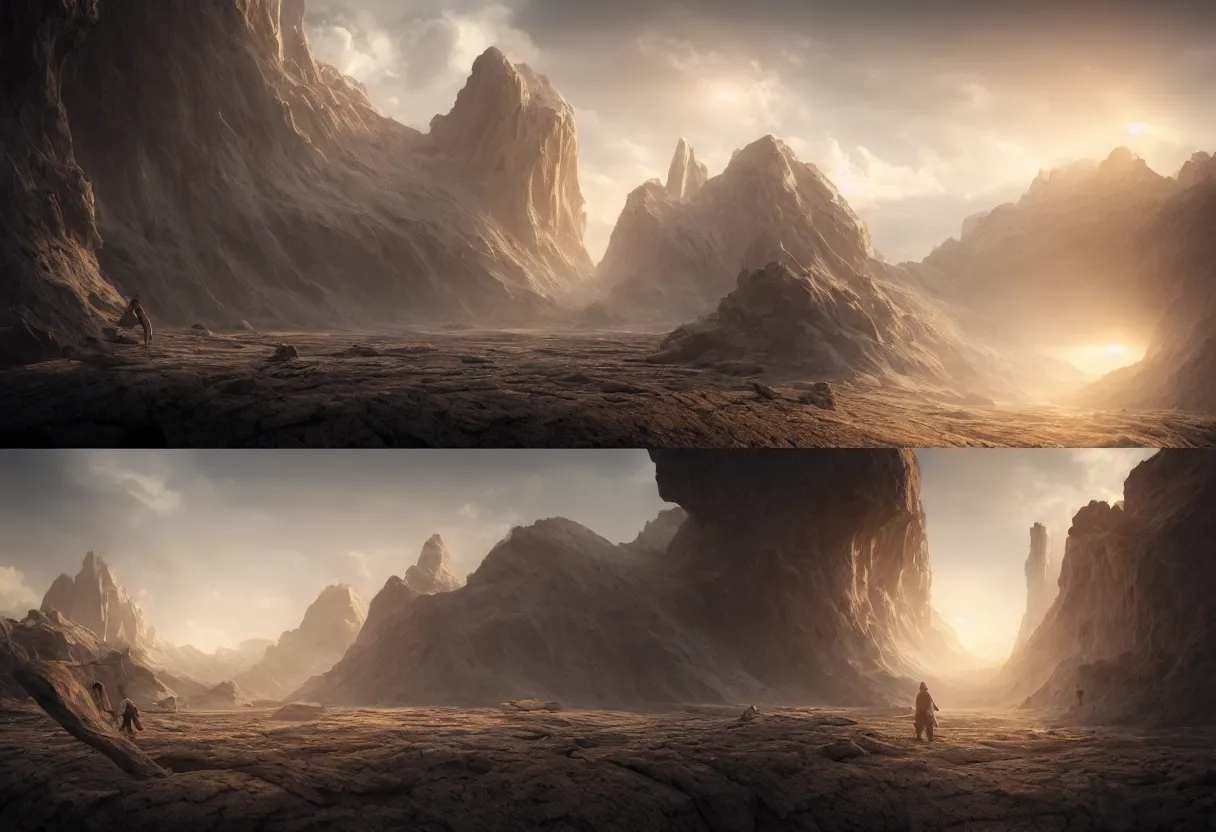 Image similar to parallels of the human mind and imagination, matte painting, beautiful render, octane render, concept art