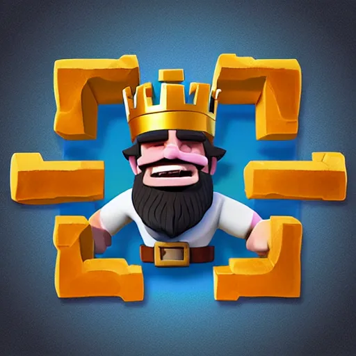 clash royale king flipping off emote, Stable Diffusion