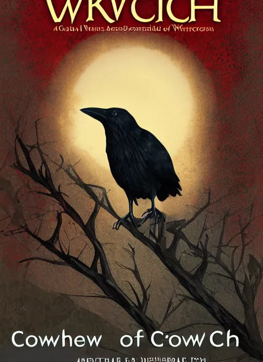 Image similar to book cover for the novel 'Crow of the Witch Hunt', digital art