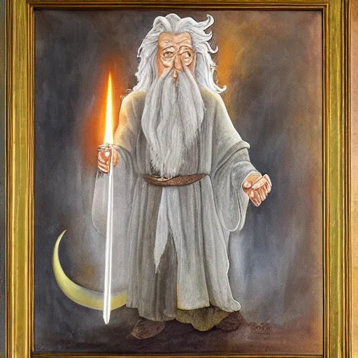 Image similar to gandalf as deity, painting