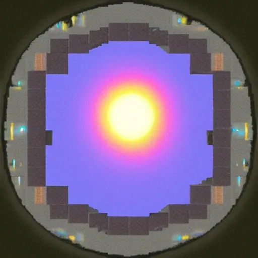 Image similar to a black hole in minecraft