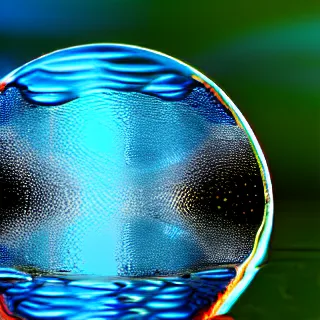 Prompt: water drop of clear water, reflected on the water it's about to touch ) ) ), ( background : clear water infinity, some bleu, white and red reflections ) provided by unreal engine, hd, 8 k, realism, reality, highly detailed