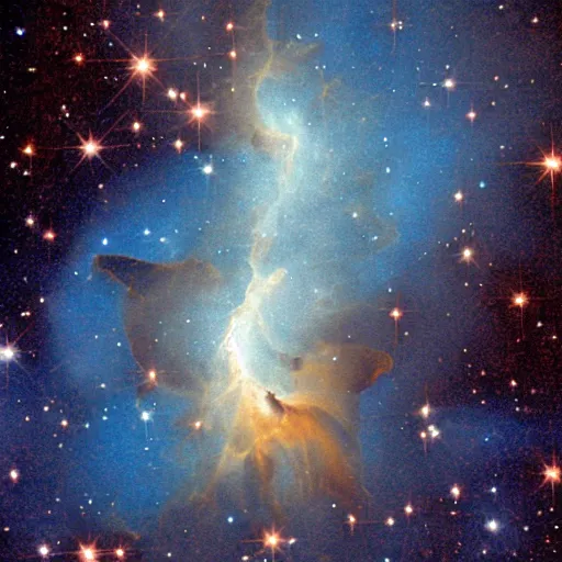 Image similar to pine marten head nebula in space, hubble telescope, NASA photo