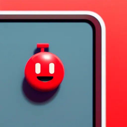 Image similar to Very tiny red alarm clock that looks like the iOS emoji and has the same colors, 3D clay render, 4k UHD, white background, isometric top down left view, diffuse lighting, zoomed out very far