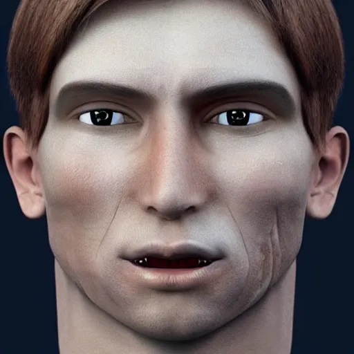 Image similar to a male human face, uncanny valley, disturbing, weird,