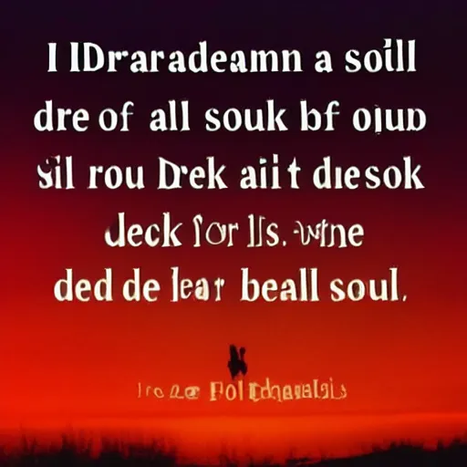 Image similar to I dreamed that I was dead and the soul came back to see you