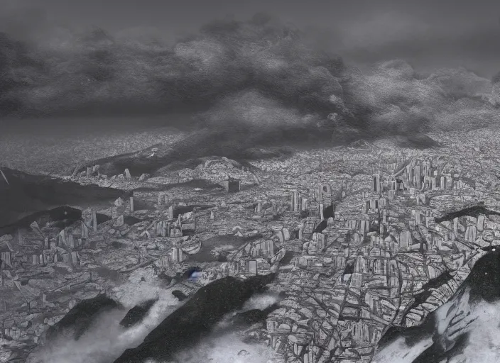 Prompt: rio de janeiro one pao de acucar's view, cristo redentor, city snowing with a lot of snow, digital painting, artstation, concept art, craig mullins, breathtaking, 8 k resolution, extremely detailed, beautiful, establishing shot, artistic, hyperrealistic, octane render, cinematic lighting, dramatic lighting, masterpiece, light brazen, extremely detailed and beautiful face