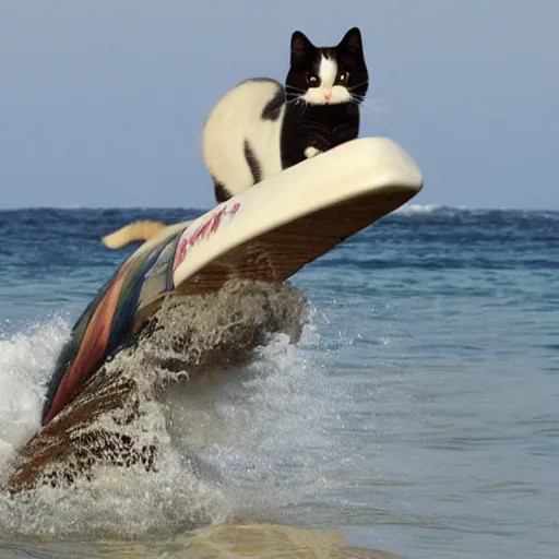 Image similar to cat surfing