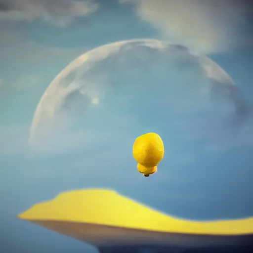 Prompt: lemon with a cape flying to the moon, digital art, highly detailed, cinematic, dramatic lighting