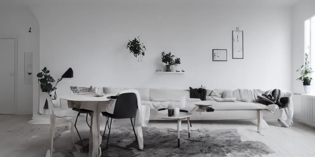 Image similar to a minimalist nordic interior design at the camera 8 k