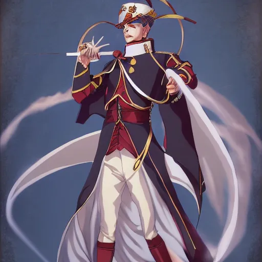 Image similar to portrait of napoleon goodfellow of everlasting flames, anime fantasy illustration by tomoyuki yamasaki, kyoto studio, madhouse, ufotable, trending on artstation