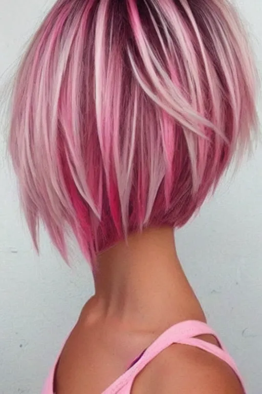 Image similar to pinterest trending blond and pink hairstyles, volume, short hair, photo, fashion,