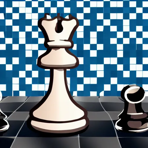 Image similar to chess knight with spiky hair blue background