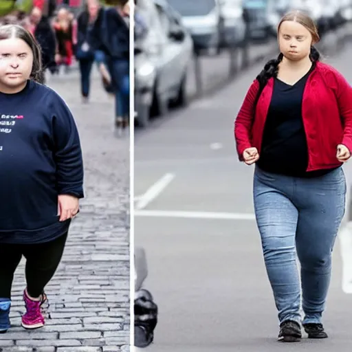 Prompt: greta thunberg obese