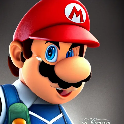 Prompt: a beautiful portrait mario as a grandpa, ultra realistic details, 8 k