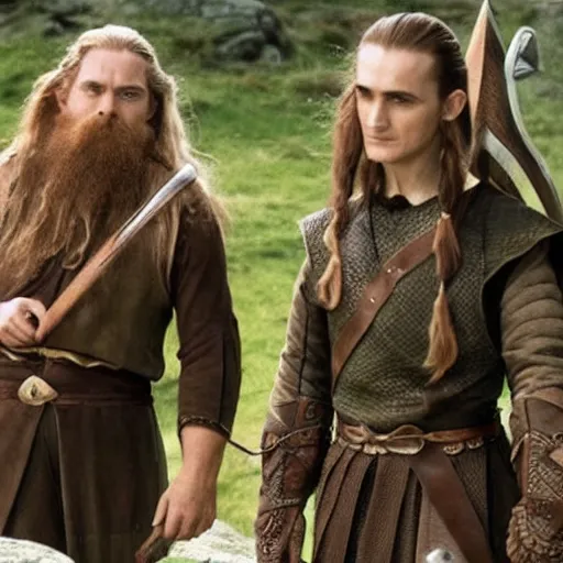 gimli and legolas next to each other | Stable Diffusion | OpenArt