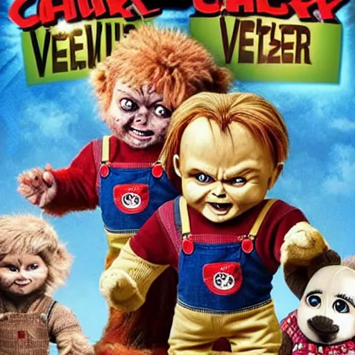 Image similar to Chucky versus Evil Teddy Bears movie poster