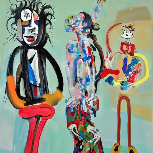 Image similar to artwork by George Condo