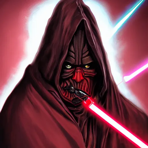 Prompt: digital painting of a dark lord of the sith, very realistic