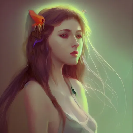 Image similar to jasmine lucilla, birdy, digital art, artstation