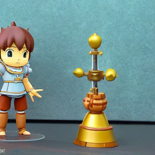 Image similar to ni no kuni pvc figure standing in a diorama, very cute picture