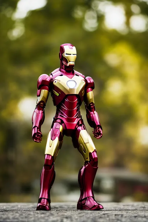 Prompt: iron man is sitting in a metal chair, clear focus, bokeh effect, high res, hasselblad, dslr, professional, cinematic