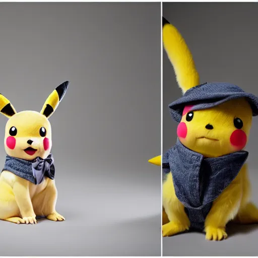 Image similar to model pikachu cute pikachu at a model photoshoot studio lighting by annie leibovitz