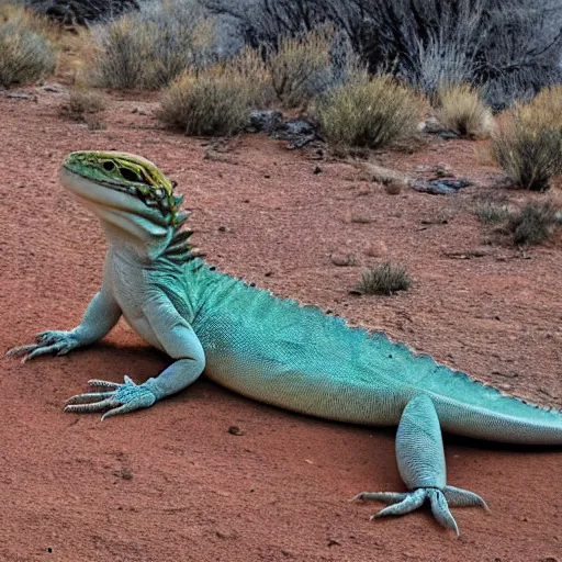 Image similar to <photograph quality=very-high location =new mexico>giant lizard</photograph>