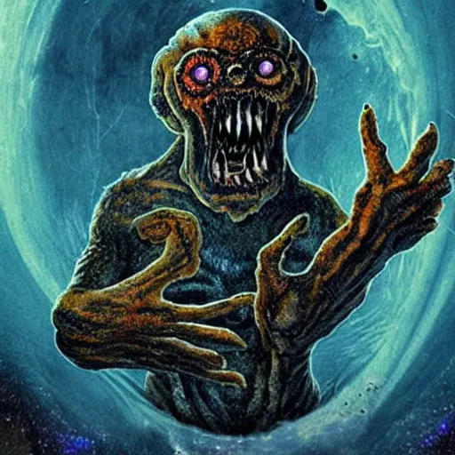 Image similar to a creature from a major horror hollywood movie, cosmic horror