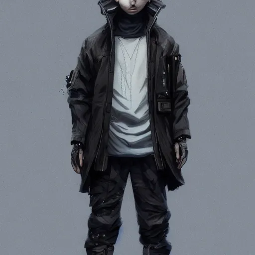 Image similar to realistic killua zoldyck, techwear, streetwear, cyberpunk style outfit, greg rutkowski, artgerm, ross tran, takato yomamoto, wlop, ilya kuvshinov, intricate complexity, detailed portrait, 4 k, cinematic lighting, artstation, sharp focus, smooth, hd, hdr, award winning, octane render