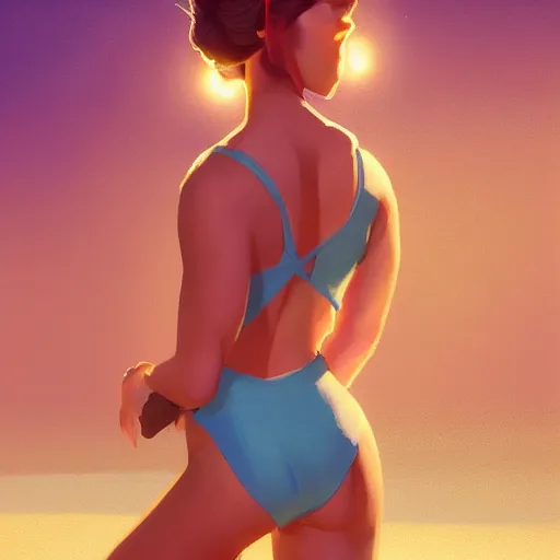 Image similar to portrait of besutiful woman in bathing suit, maya ali mage, gloomhaven, dynamic lighting, gaudy colors, octane render aesthetic, matte painting concept art, official fanart behance hd artstation by jesper ejsing, by rhads and makoto shinkai and lois van baarle and ilya kuvshinov and rossdraws