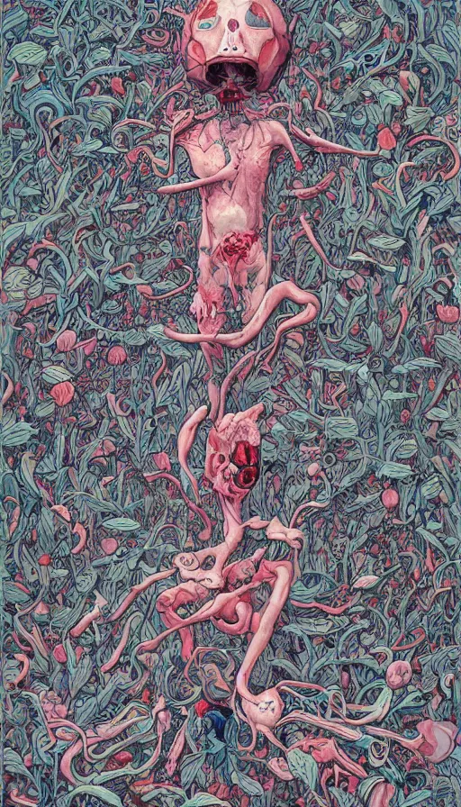 Image similar to The end of an organism, by james jean,