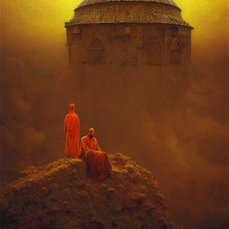 Image similar to a cinematic scene from the istanbul on clouds, osman hamdi bey, solidity and eternity, concept art by beksinski and jean delville, sharp focus, dramatic lighting, ultra hd, hdr, 8 k