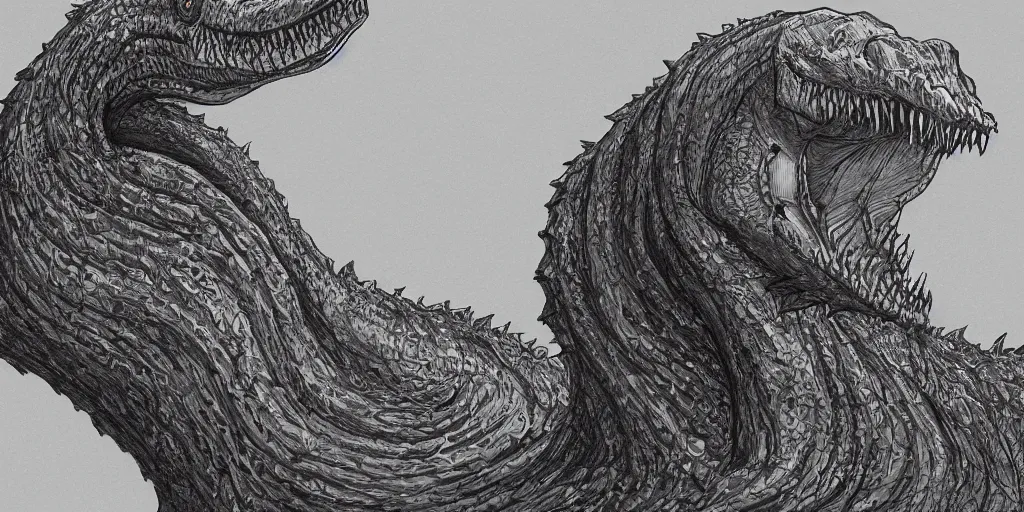 Image similar to portrait concept art of loch ness monster, wallpaper hd, intricate detail, 8 k, 4 k, trending on artstation